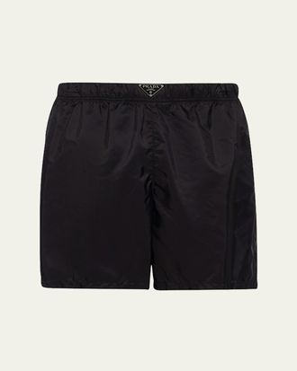 Prada Mens Triangle Logo Swim Trunks