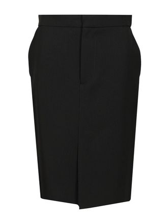 Bottega Veneta Wool Midi Skirt Gonne Nero-Donna