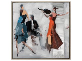 Schubiger M&ouml;bel Bild mit Rahmen Tanz mit Geige und Akkordeon