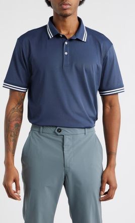 Swannies Thatcher Tipped Performance Polo in Navy at Nordstrom, Size Xx-Large