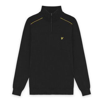 Lyle & Scott Golf Tipped Quarter Zip Jumper - Heren - Truien - Zwart - Maat: L Wol