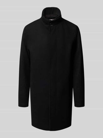 Jack & Jones Mantel aus Woll-Mix mit Stehkragen und Eingrifftaschen in Black, Gr&ouml;&szlig;e L
