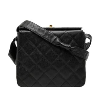 Chanel Pre-owned Leather chanel-bags - Dames - Pre-owned - Zwart - Maat: ONE Size Leer