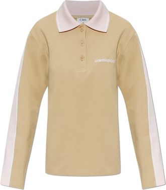 Casablanca Tops, Dames, Beige, M, Katoen, Punto Polo Sweatshirt