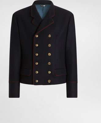 Dolce & Gabbana Double-breasted Wool Frock Coat - Man Suits And Blazers Blue 48
