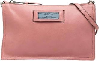 Prada Pre-owned Etiquette Schoudertas - Dames - Vintage Schoudertas - Roze - ONE Size - Leer - Vintage