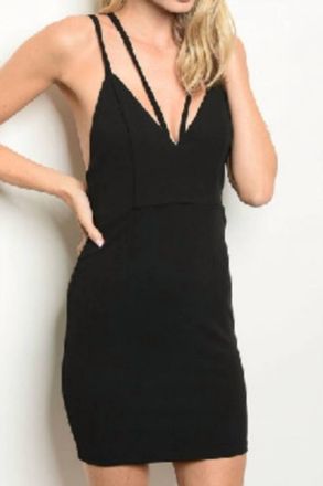 Alythea Low Cut Dress In Black
