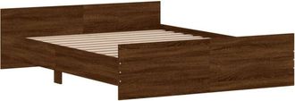 vidaXL Estructura de cama con cabecero piecero roble marrón 160x200 cm Vidaxl