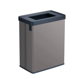 Dmora Dmora - Contenedor De Basura Longueuil, Cubo De La Basura, Papelera Para Recogida Selectiva De Residuos, Gabinete De Basura, 44x27 H69 Cm, Gris Oscuro
