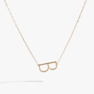 Alex and Ani Gold Elongated Initial Pendant Necklace in Gold - B at Nordstrom