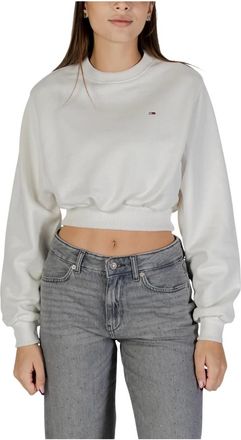 Tommy Jeans TJW CRP S-Flag Crew - Dames - Sweatshirts - Wit - M - Katoen - Hoodies & sweatvesten