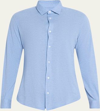 Fedeli Mens Heathered Pique Sport Shirt