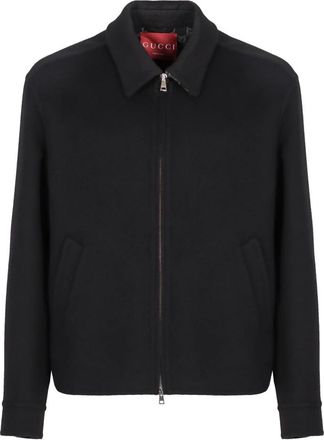 Gucci Wool Double Zip Jacket - Heren - Zomerjassen - Zwart - L - Wol - Jassen