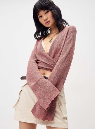 Twik Womens Flared-sleeve terry shrug