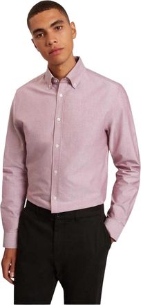 Ted Baker Heren Oxford-overhemd met lange mouwen en knoopsluiting, reguliere pasvorm (Ossenbloed)
