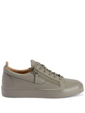 Giuseppe Zanotti Frankie Match double-zip low-top sneakers - men - Calf Leather/Rubber/Fabric - 40 - Grey