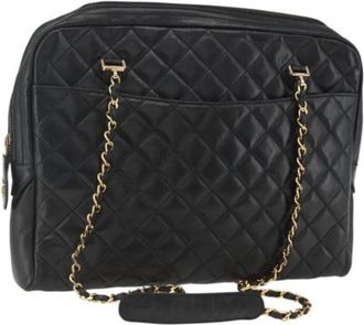 Chanel Pre-owned Shoulder Bags, female, Black, Size: ONE SIZE Pre-owned Vintage Leather Shoulder Bag