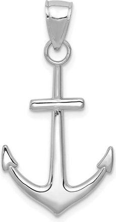 Diamond2Deal 14K White Gold Polished Anchor Pendant