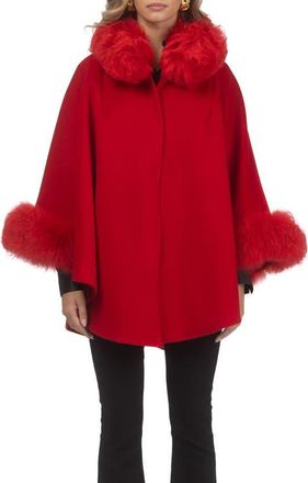 Gorski Wool And Cashmere Cape in Red at Nordstrom