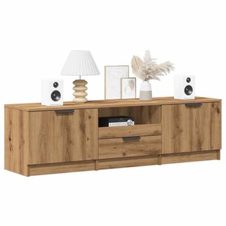 Berkfield Home TV Cabinet Artisan Oak 140x35x40 cm Engineered Wood in Brown | Size: 140 x 35 x 40 cm