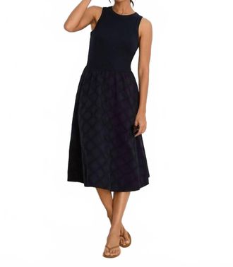 Nic+Zoe Diamond Eyelet Sofia Midi Dress In Dark Indigo
