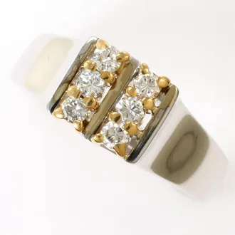 C&A White Gold Yellow Gold White Gold (14K) Yellow Gold (14K) Band Ring (Pre-Owned)