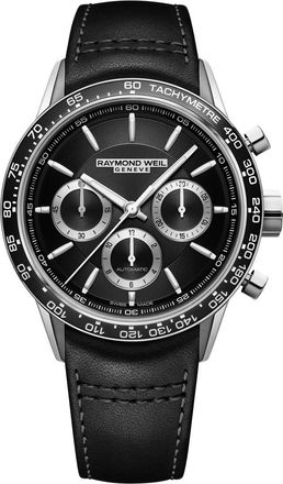 Raymond Weil Freelancer Mens Black Watch 7741-SC1-20021 Leather - One Size