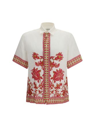 Etro Linen Floral Print Shirt - White