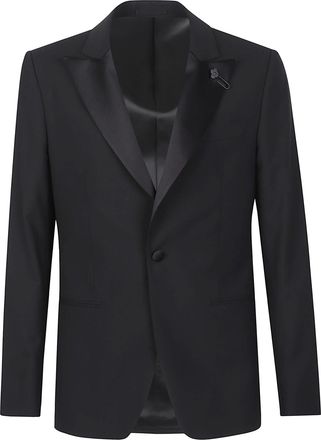 Lardini Black Soiree Virgin Wool Blazer