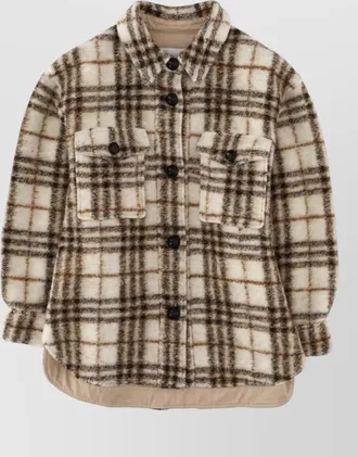 Isabel Marant harveli checked overshirt chest pockets collar