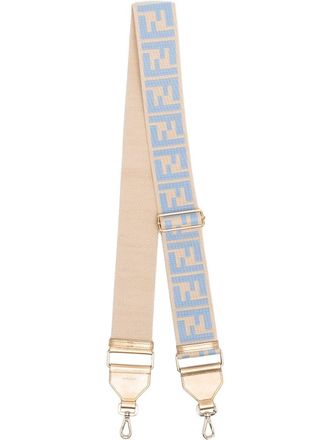 Fendi Schouderband met logoprint - Beige