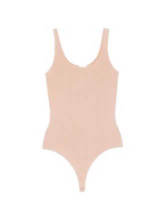 Wolford Beige Solid Scoop Neck Top