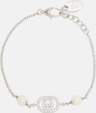 Gucci Pulsera de cadena Interlocking G adornada
