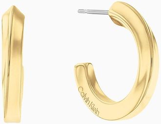 Calvin Klein Womens Curved Ring Earrings - Metallic - OS