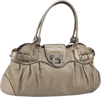 Ferragamo Pre-owned Handbags, female, Brown, Size: ONE SIZE Pre-owned Leather Handbag