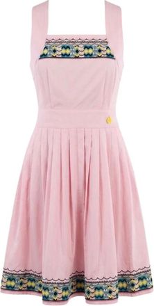 Trussardi Abito Corto Ricamato con Pieghe - - Dresses - Donna - Rosa - S