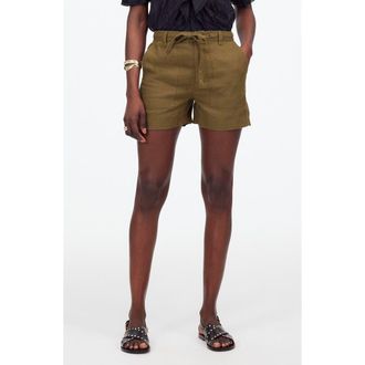 Madewell Drawstring Linen Shorts in Safari Khaki at Nordstrom, Size Small