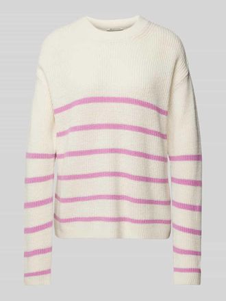 Tom Tailor Denim Relaxed Fit Strickpullover mit Streifenmuster in Weiss, Größe XS