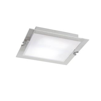 Netlighting Melbourne Square Ceiling 15W LED 1350lm Chrome Frosted White Glass in Grey