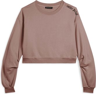 Freddy Felpa oversize cropped con stampa Flow sulla spalla