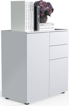 ebuy24 Vcm Caja De Cajones De Madera Sideboard Con 2 Puertas Giratorias Y Dos Cajones Dimensiones Al. 77 X An. 70 X T. 39cm - Dalosa (blanco)