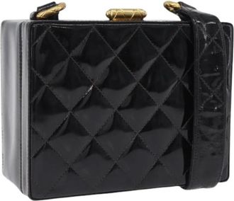Chanel Pre-owned Vintage Patent Leather Cross Body Bag - Dames - Vintage Schoudertas - Zwart - ONE Size - Vintage