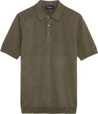 Drumohr Polo MM Rasato - Heren - Polos - Groen - S - Katoen - Tops