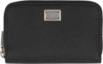 Dolce & Gabbana Mens Leather Wallet Black Calf & Cardholders
