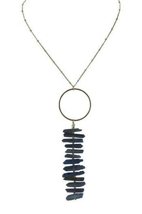 Olivia Welles Pendant Stone Necklace in Blue at Nordstrom Rack