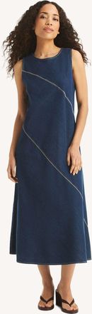 Nautica Womens Asymmetrical Denim Dress