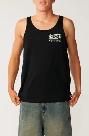 Rip Curl Archive Ripped Graphic Cotton Tank in Black at Nordstrom, Size Medium