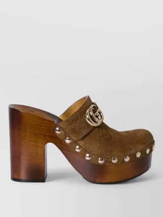 Gucci double g platform clog mule sandals