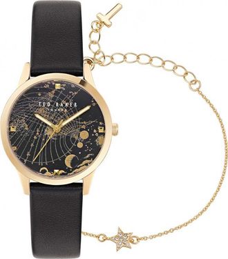 Ted Baker Womens BKGFW2302 Ladies Fitzrovia Watch and Bracelet Gift Set - Black - One Size