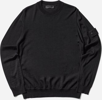 Stone Island Men s Ghost Light Pure RWS Wool Crewneck Sweater Black